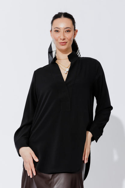 Black Luxury Longline Blogger Shirt