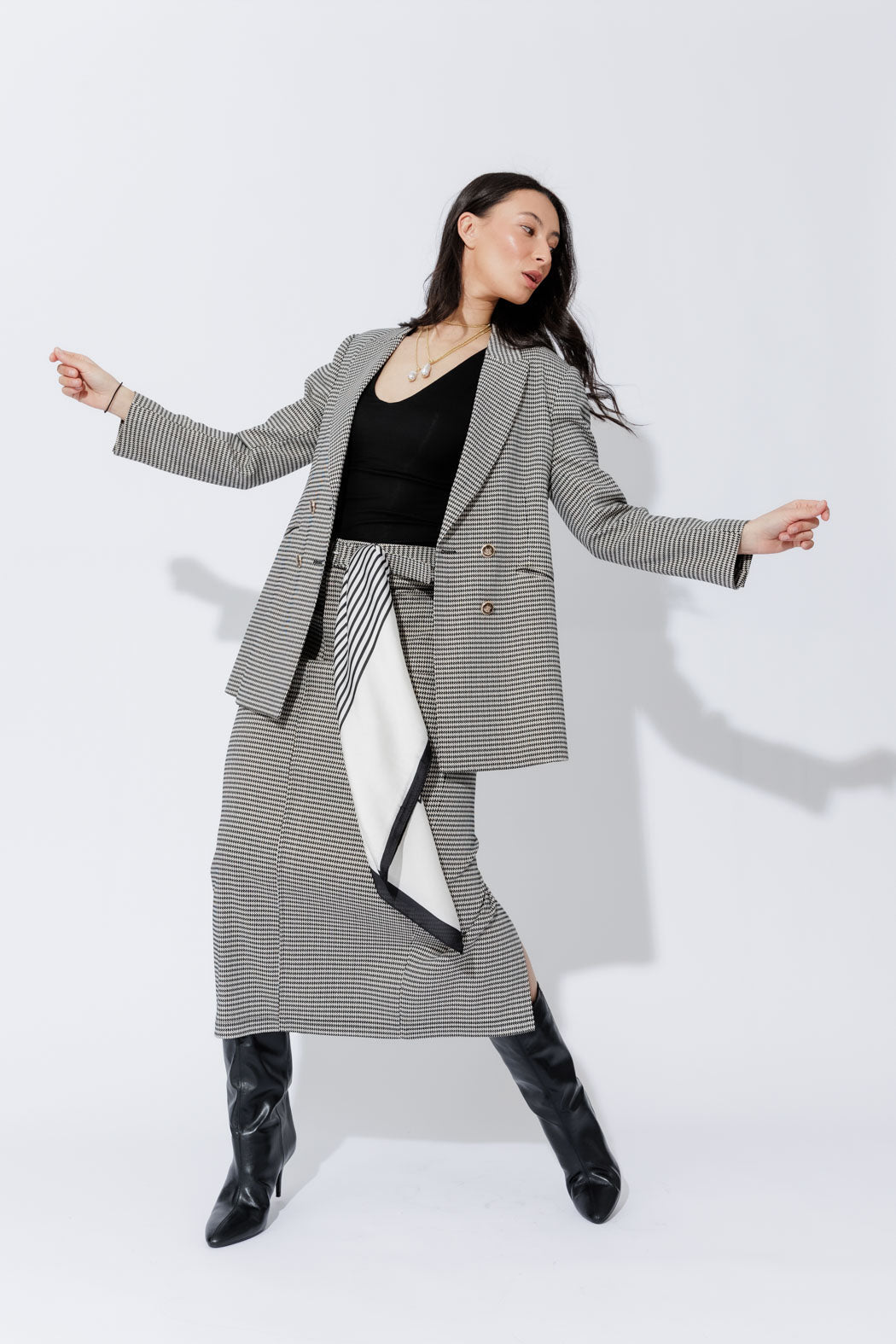 Black/White Lurex Bari Blazer