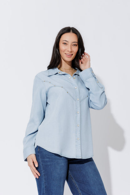 Chambray Cowboy Stud Shirt