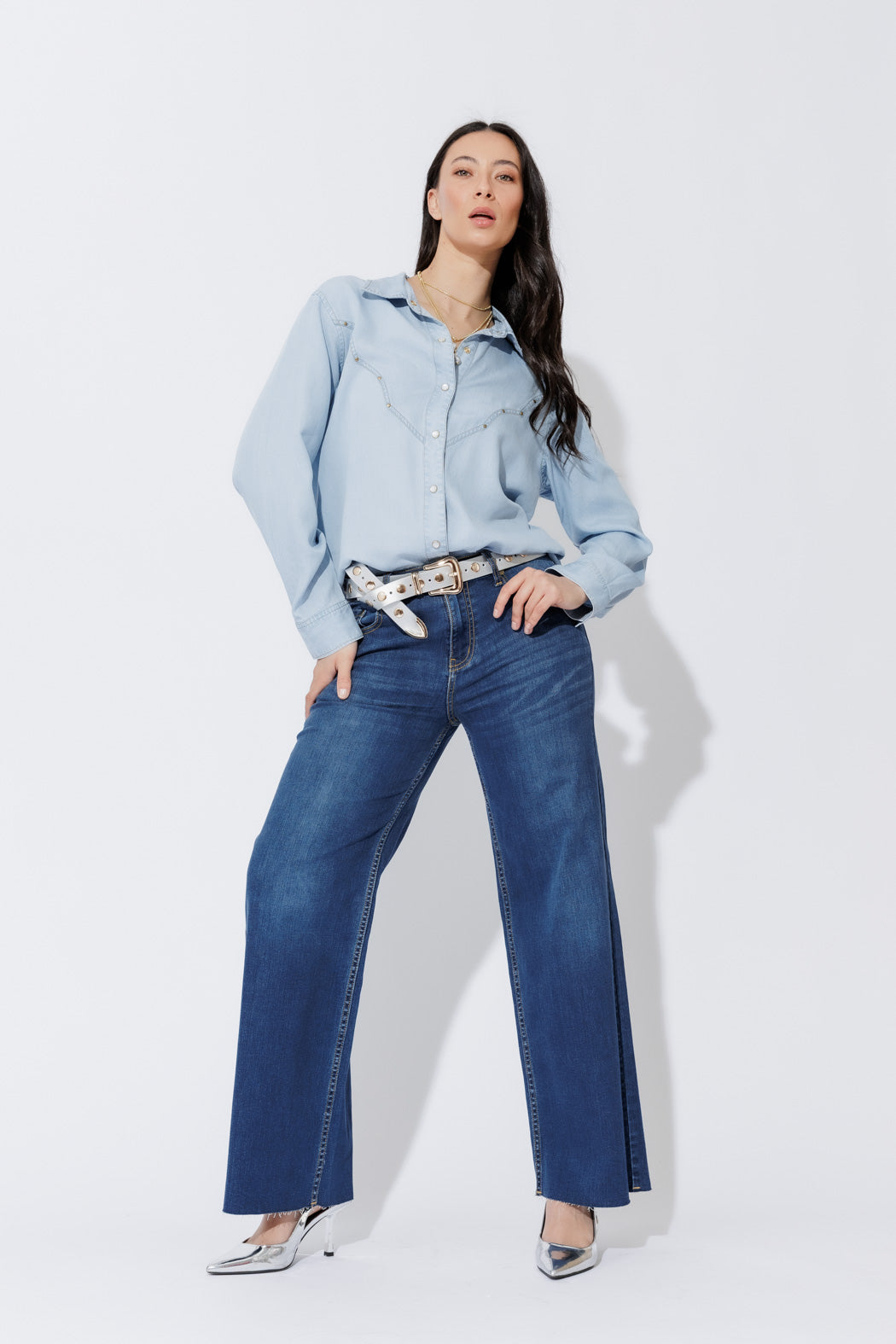 Chambray Cowboy Stud Shirt
