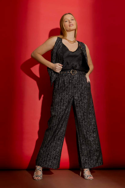Black Embellished Cleo Pant