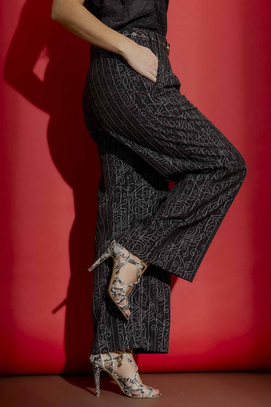 Black Embellished Cleo Pant