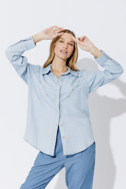Chambray Cowboy Stud Shirt