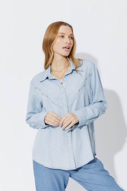 Chambray Cowboy Stud Shirt