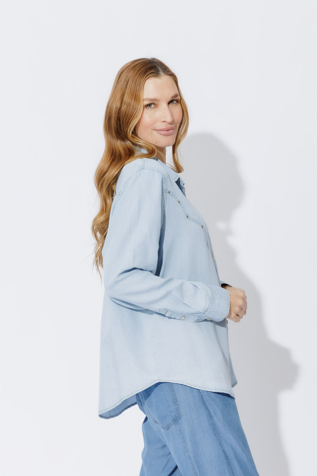 Chambray Cowboy Stud Shirt