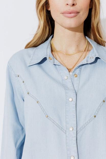 Chambray Cowboy Stud Shirt