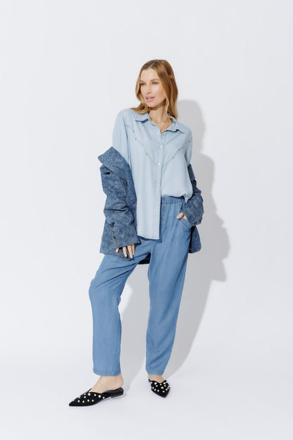 Chambray Cowboy Stud Shirt