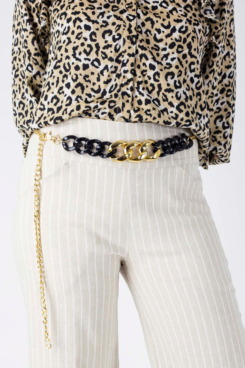 Black And Gold Resin Belt