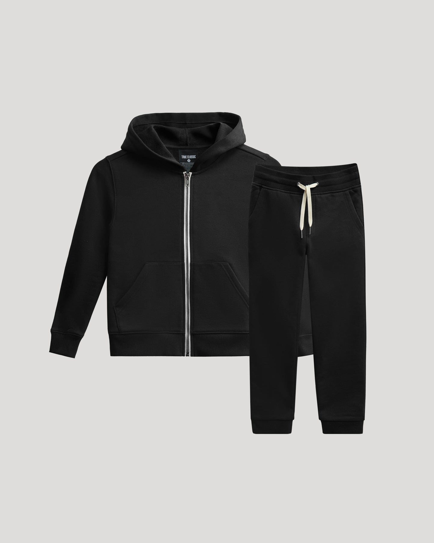 Boys Black Full Zip Fleece Hoodie & Jogger 2-Pack