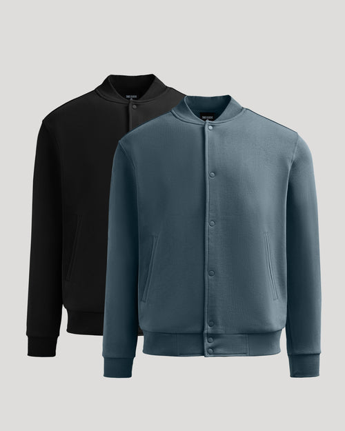Black & Neptune Bomber Fleece Jacket 2-Pack