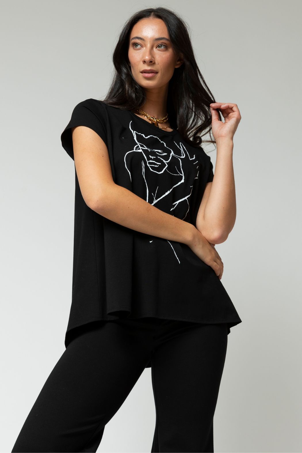 Black Bodycon T Shirt - Final Sale
