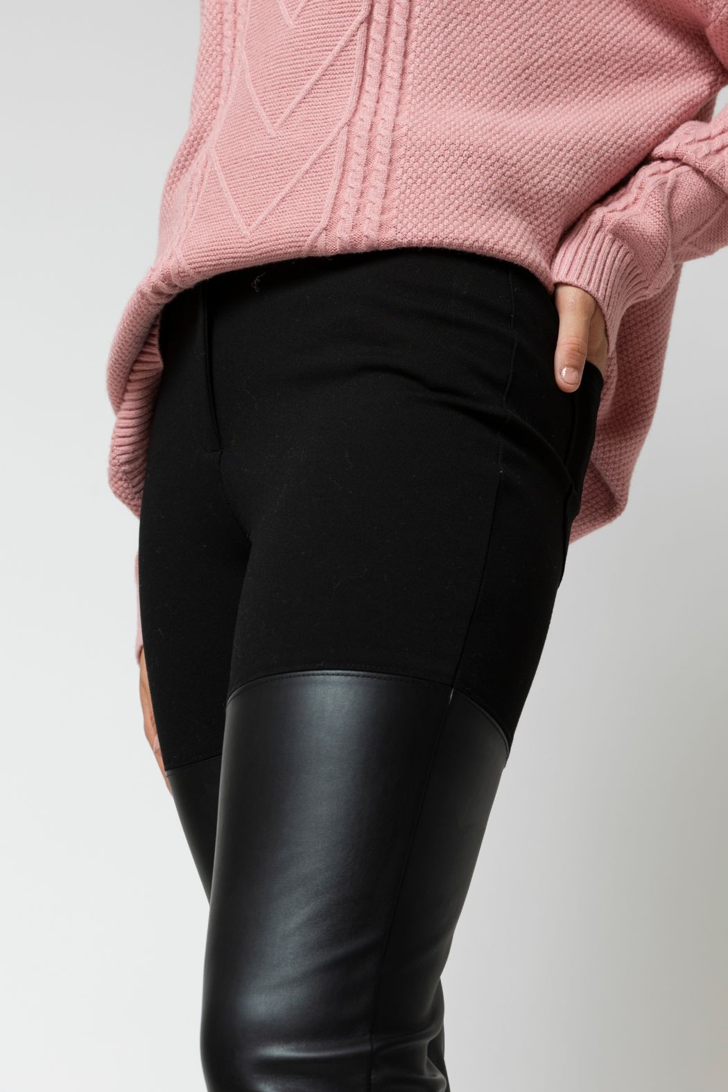 Black Ultra Spliced Ponte Pant - Final Sale