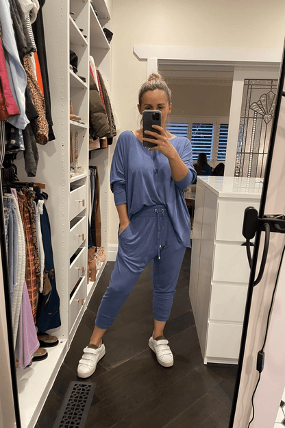 Blue Bamboo Slouch Pants - FINAL SALE