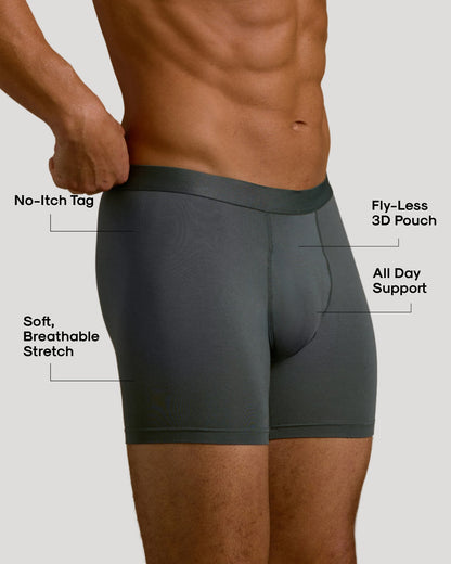 Carbon & Navy Boxer Briefs 6-Pack