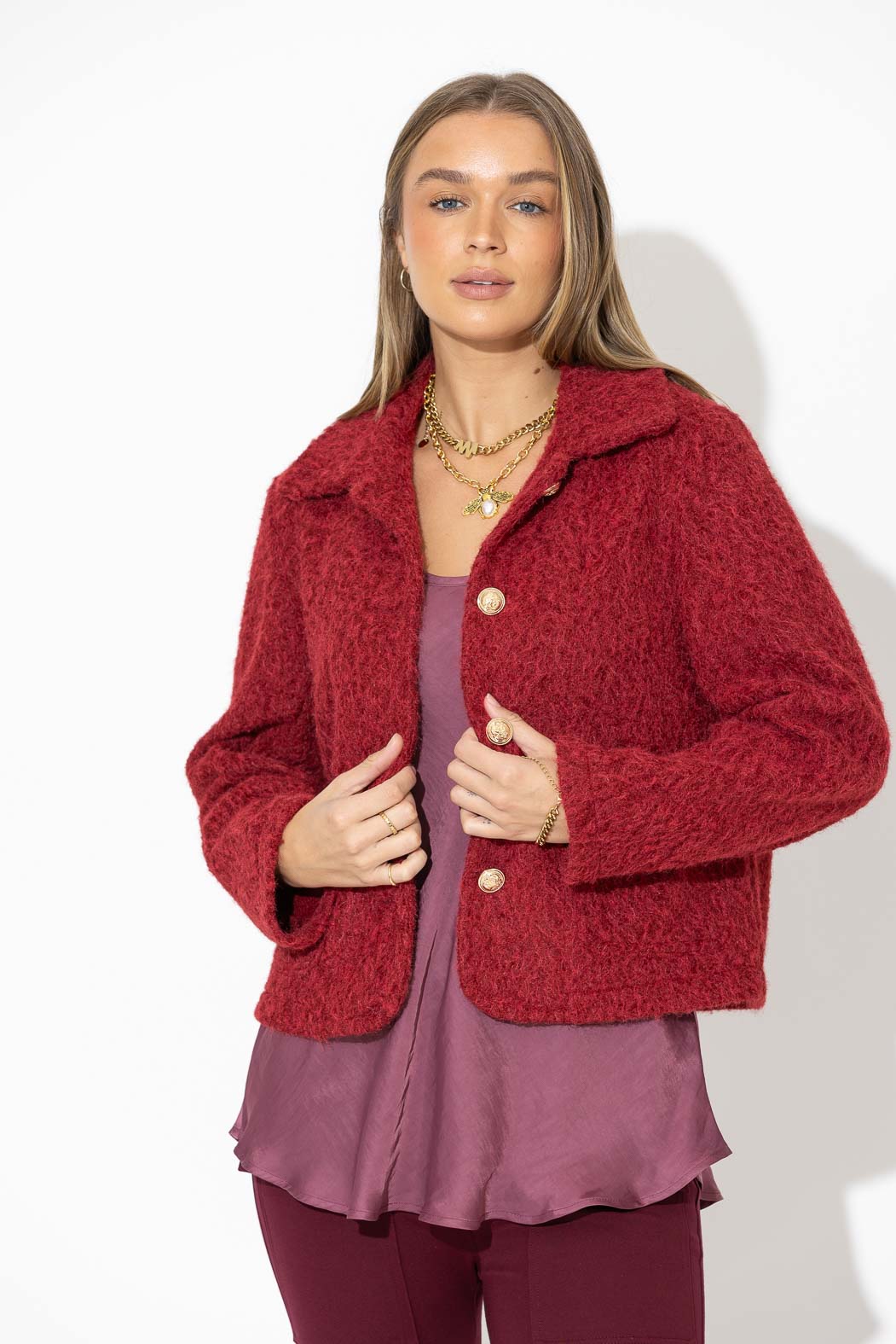 Burgundy Soft Touch Carrington Jacket