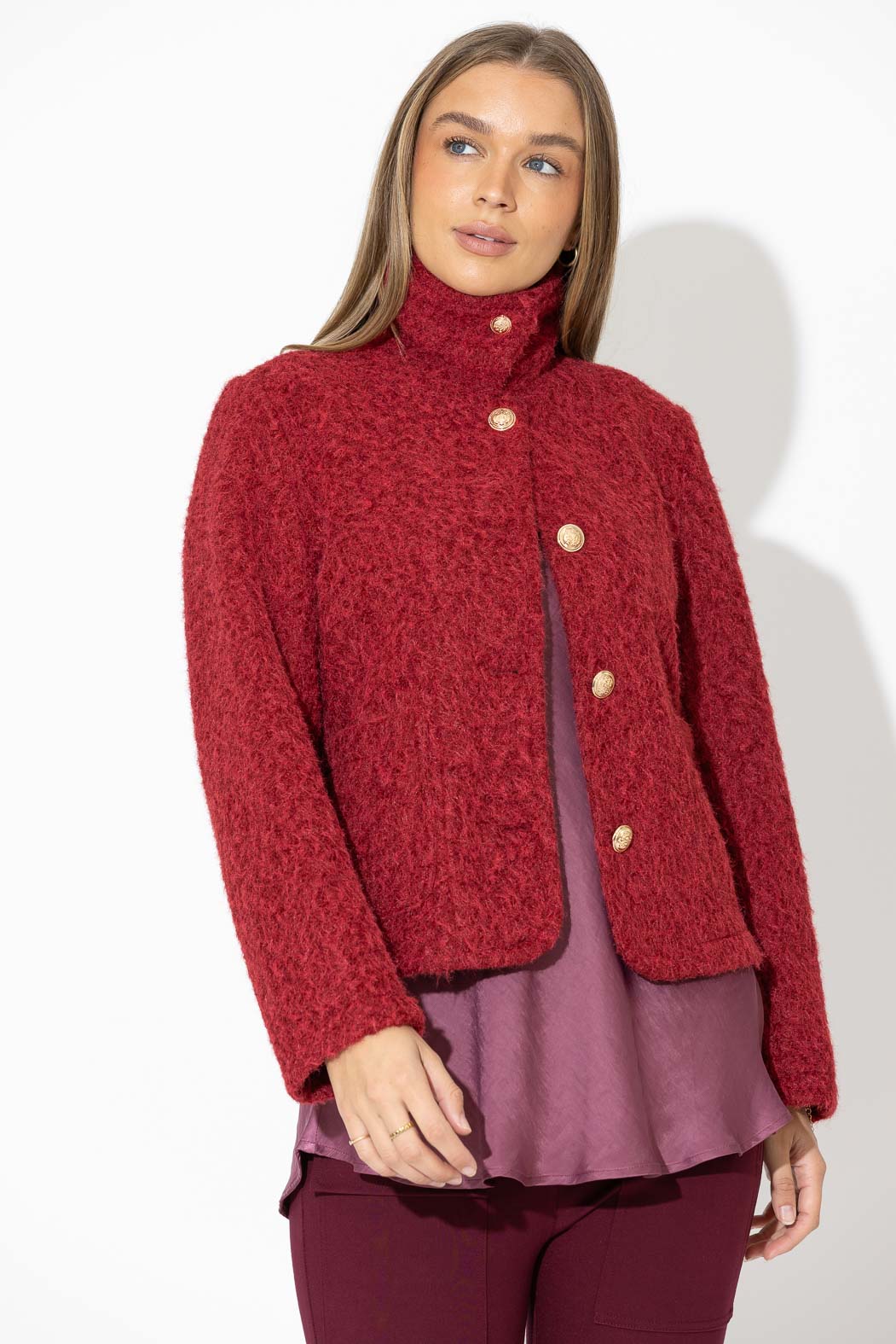 Burgundy Soft Touch Carrington Jacket