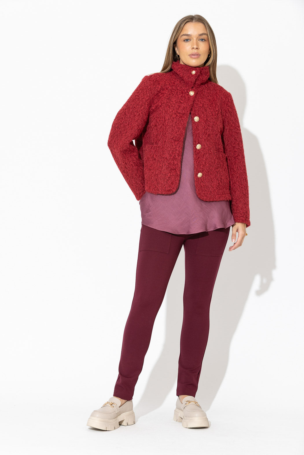 Burgundy Soft Touch Carrington Jacket