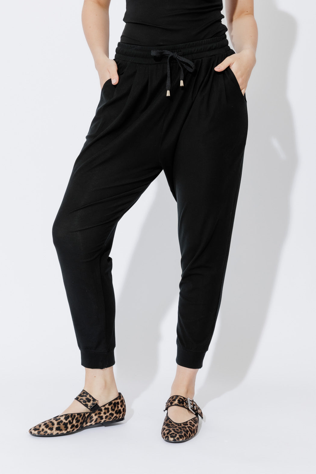 Black Tencel Slouch Pants