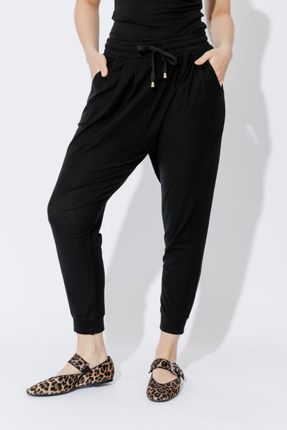 Black Tencel Slouch Pants