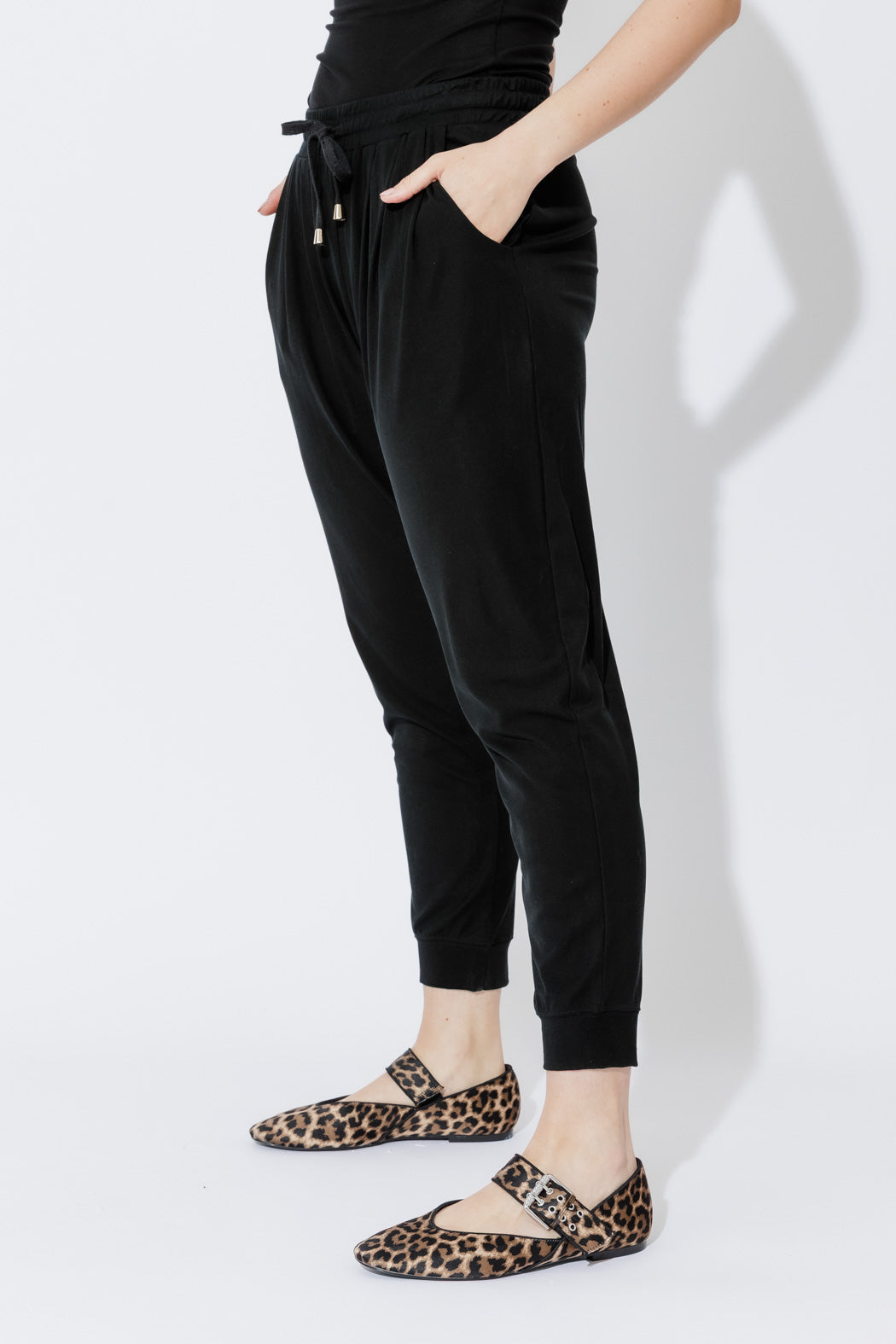 Black Tencel Slouch Pants