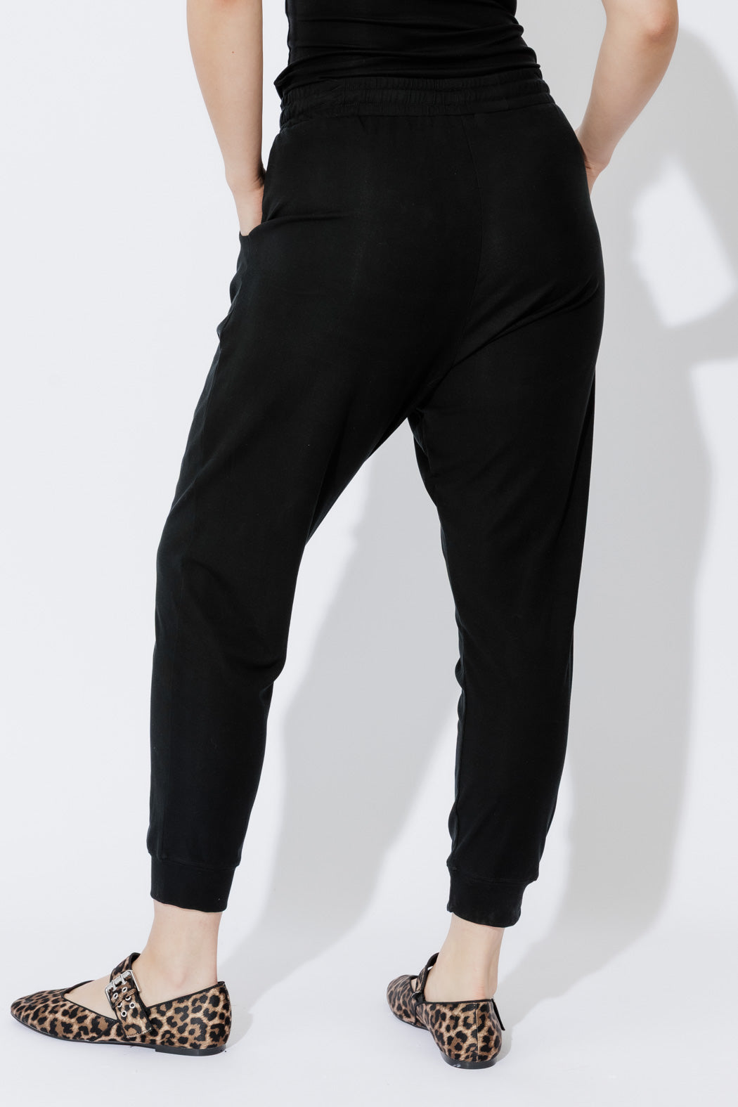 Black Tencel Slouch Pants