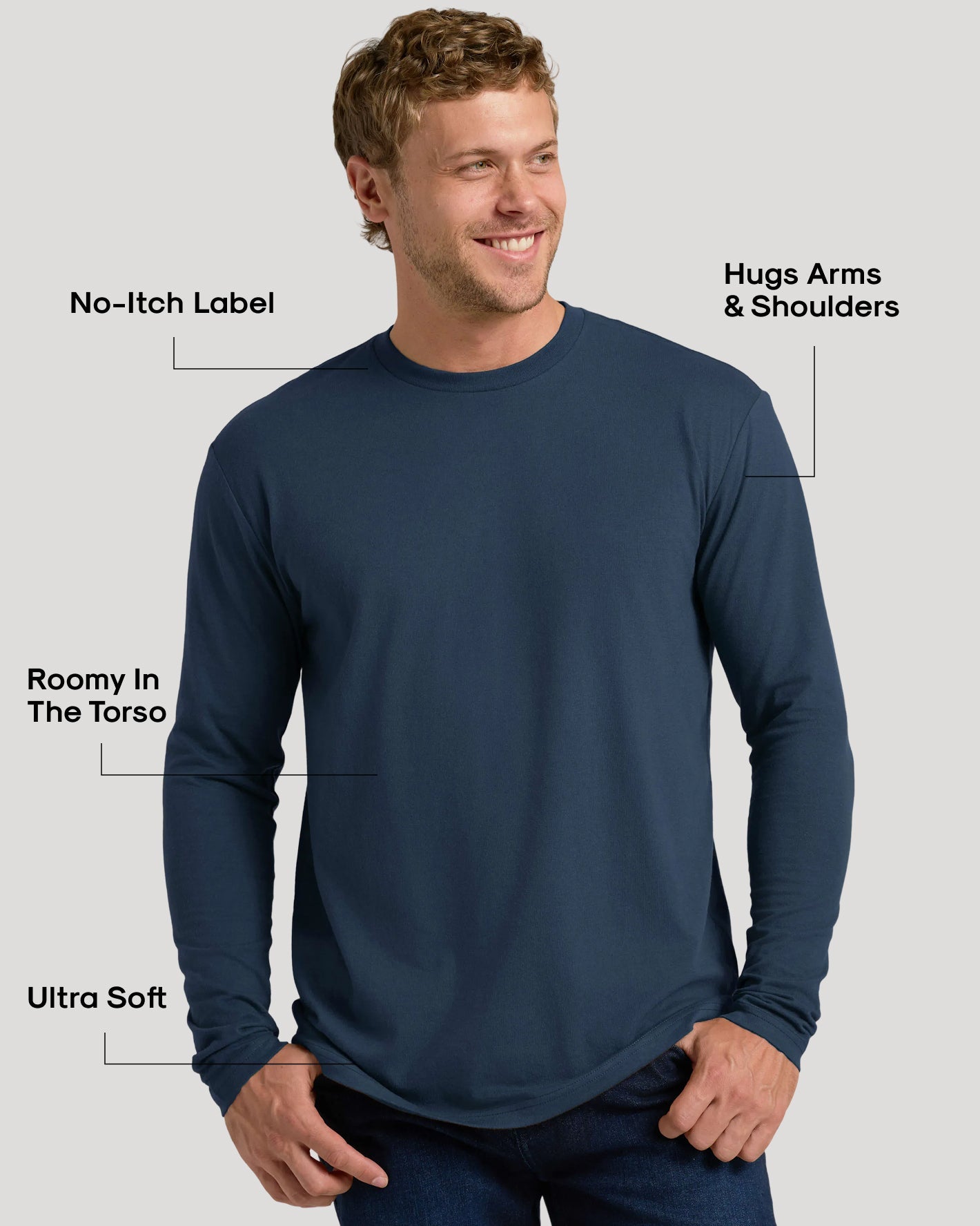 Navy Classic Long Sleeve Crew Neck