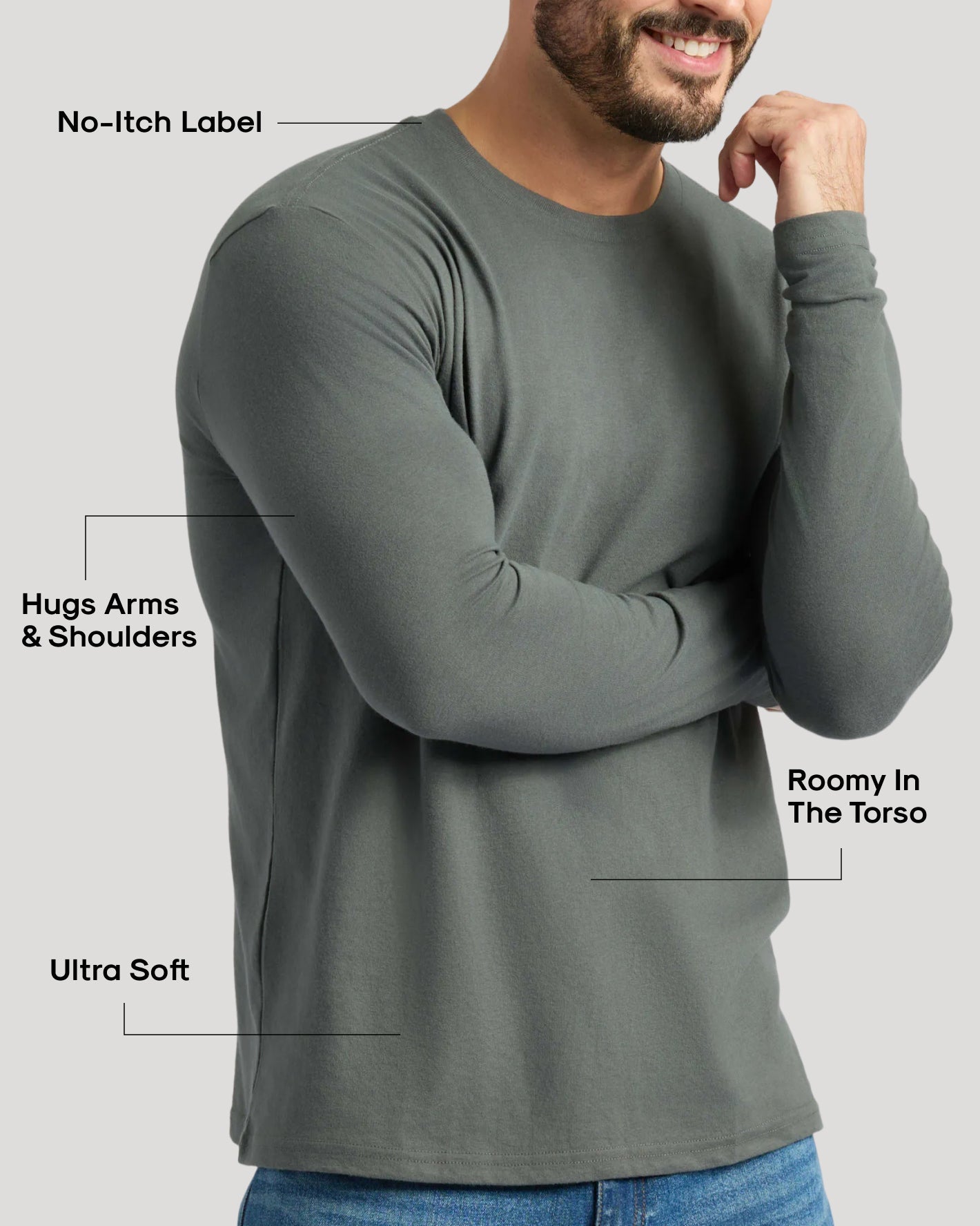 Carbon Classic Long Sleeve Crew Neck