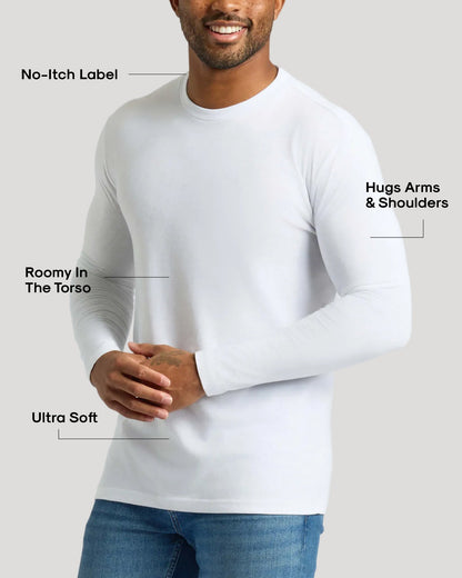 Core Long Sleeve Crew Neck T-Shirt 3-Pack