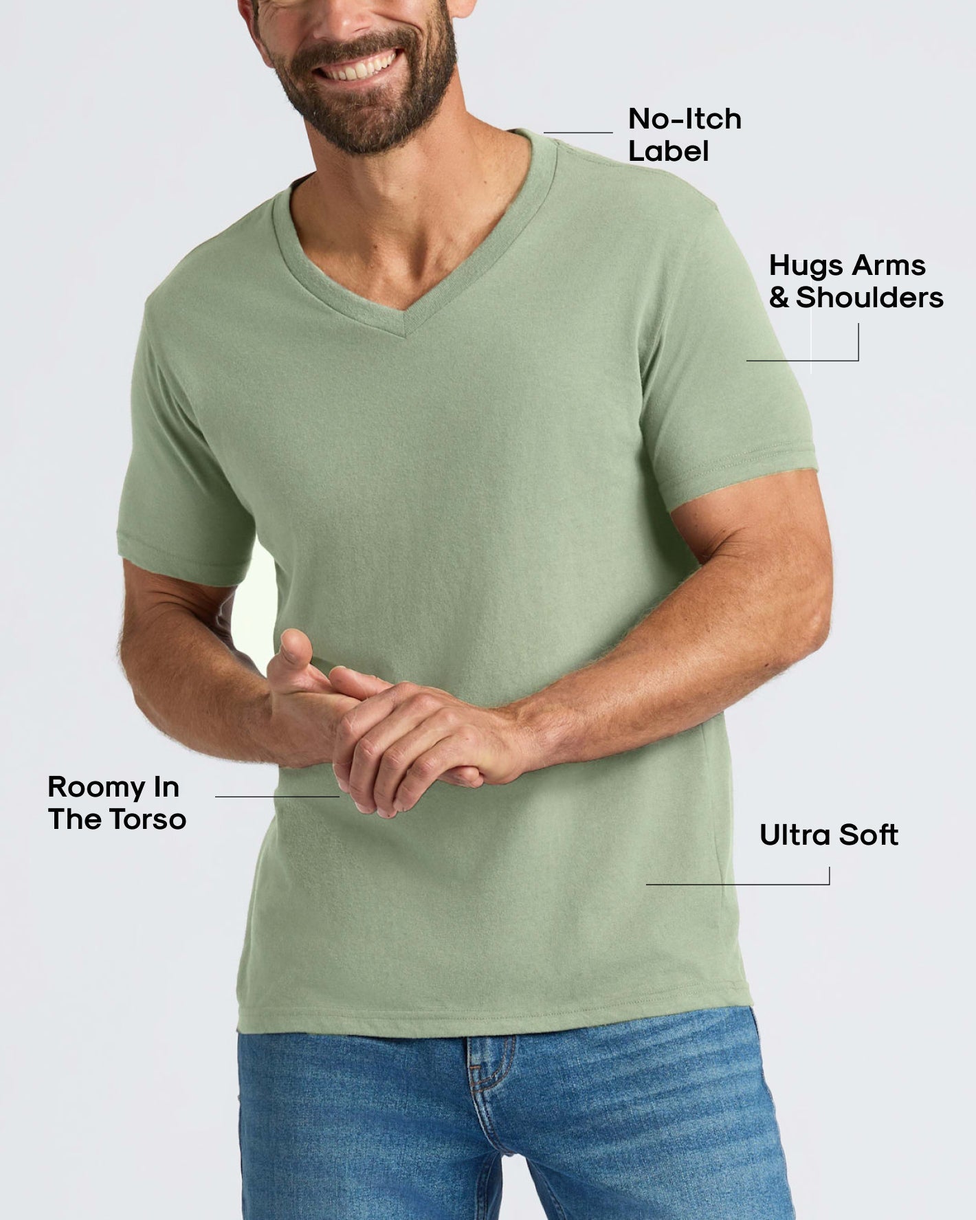 Sage Green Classic V-Neck