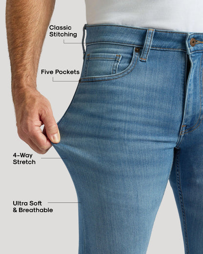 Medium Indigo Wash Slim Comfort Stretch Jeans
