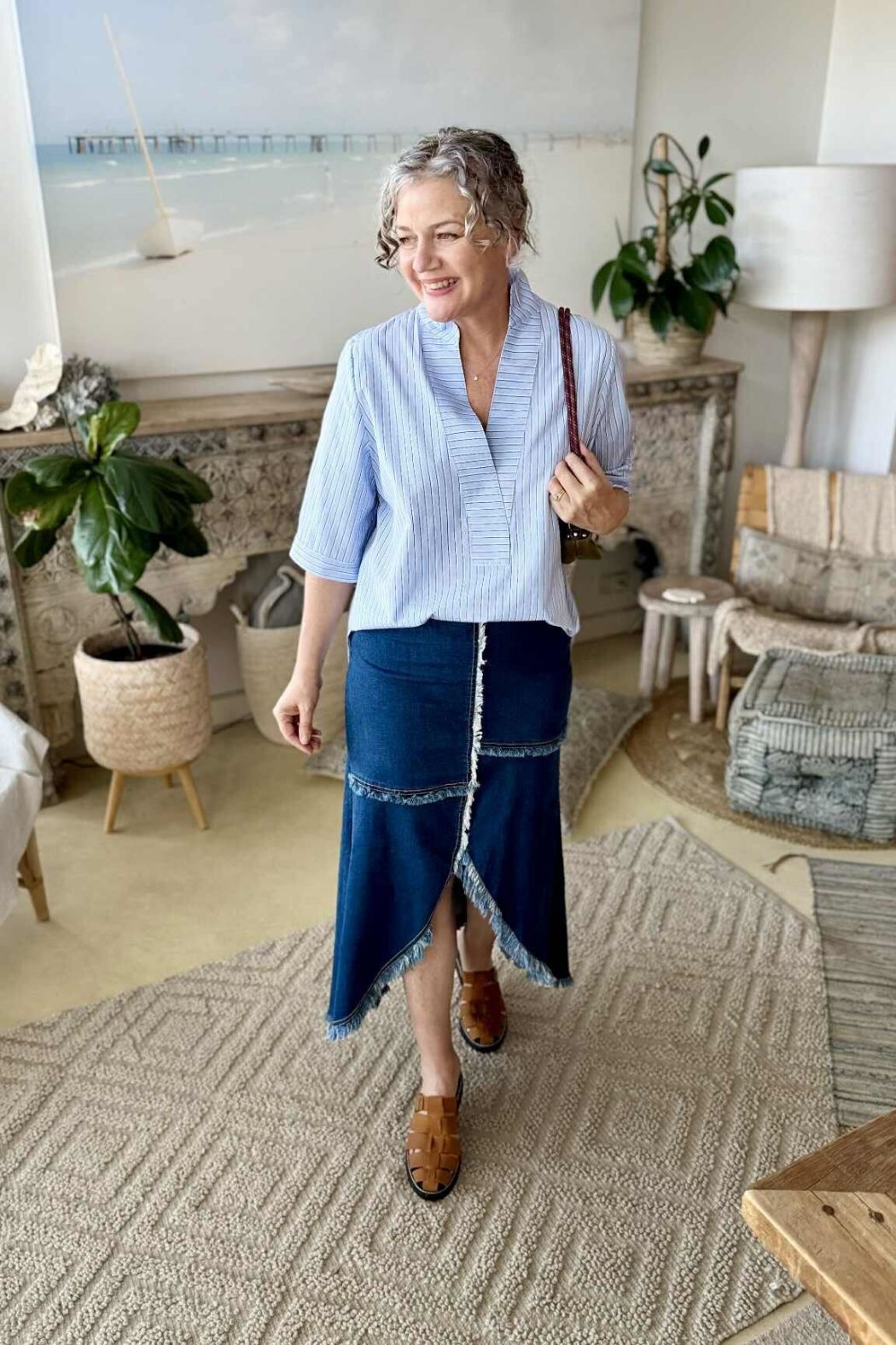 Blue Stripe Milan Blogger Shirt