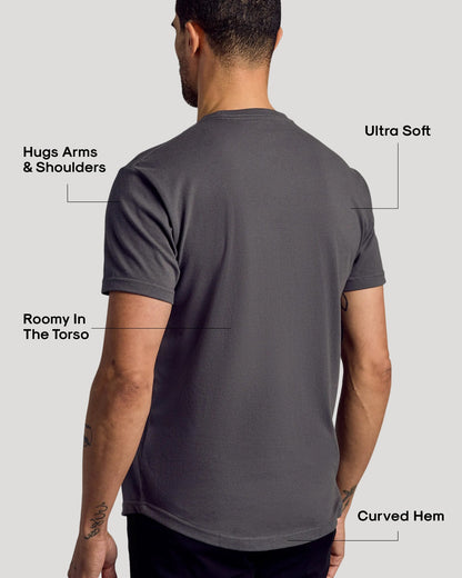 Carbon Curved Hem Classic Crew Neck