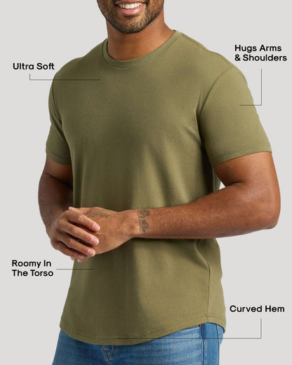 The Staple Curved Hem Classic Crew Neck 3-Pack