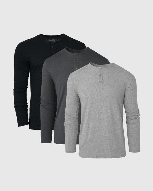 Classic Long Sleeve Henley 3-Pack
