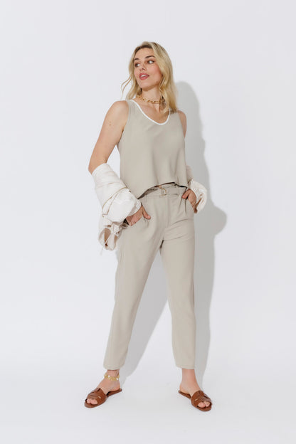 Beige/White Luxury Bias Cami