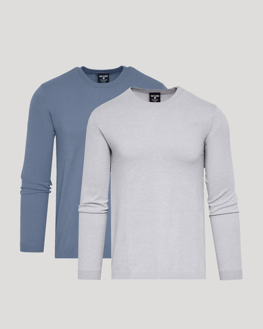 Heather Gray & Fiord Dressy Crew Neck Sweater 2-Pack