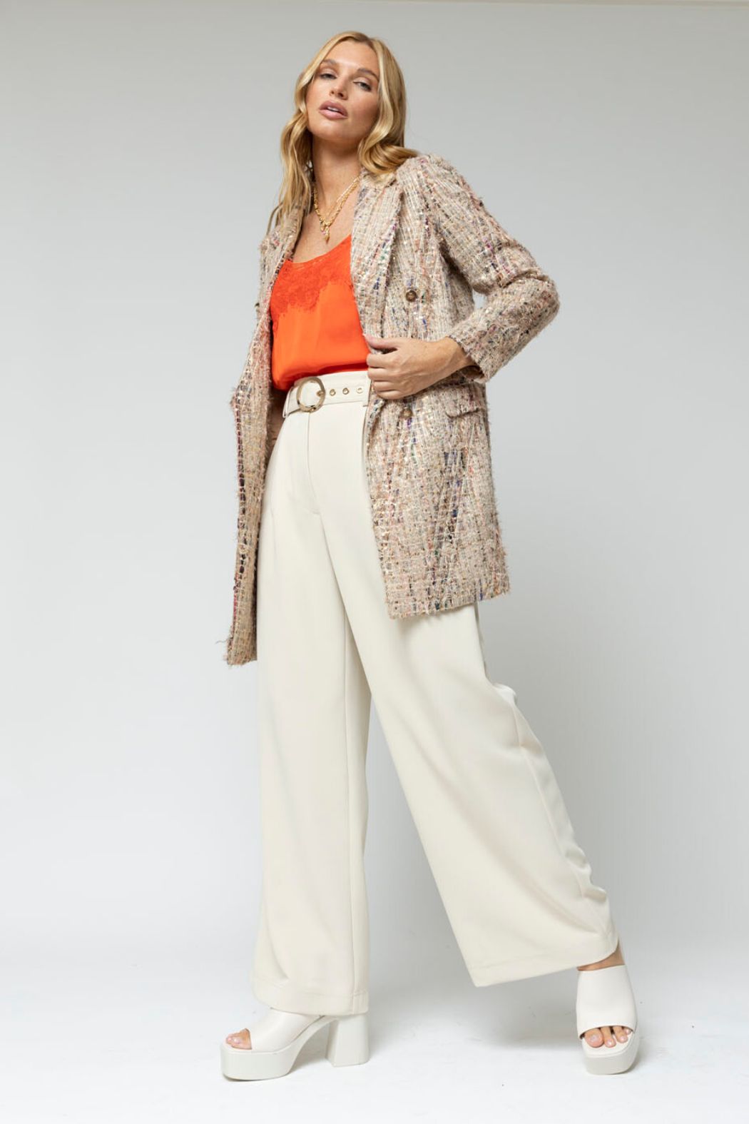 Beige Applique Blazer - Sale
