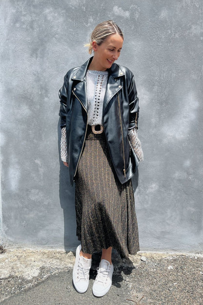 Black Vegan Leather Jacket - SALE