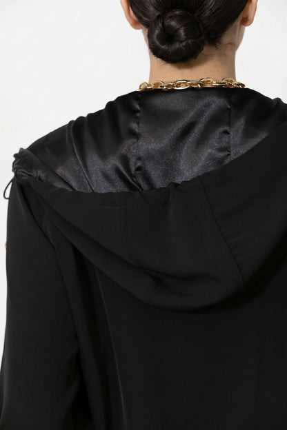Black Euro Stud Hooded Jacket