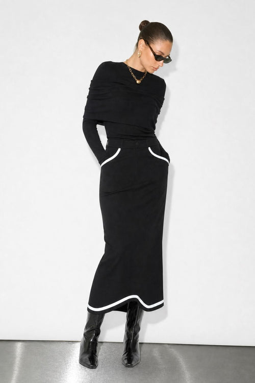 Black Ponte Coco Skirt
