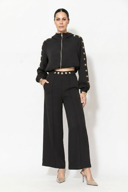Black Euro Stud Pant