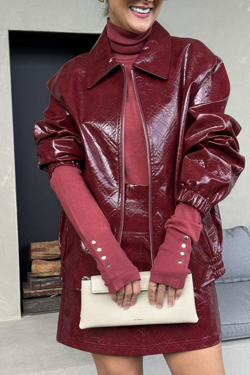Burgundy Bomber Jacket