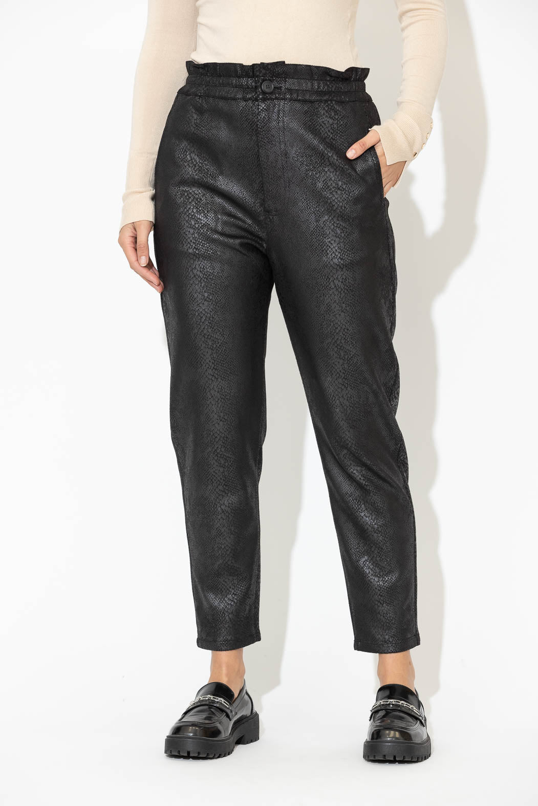Black Snake Paperbag Pants