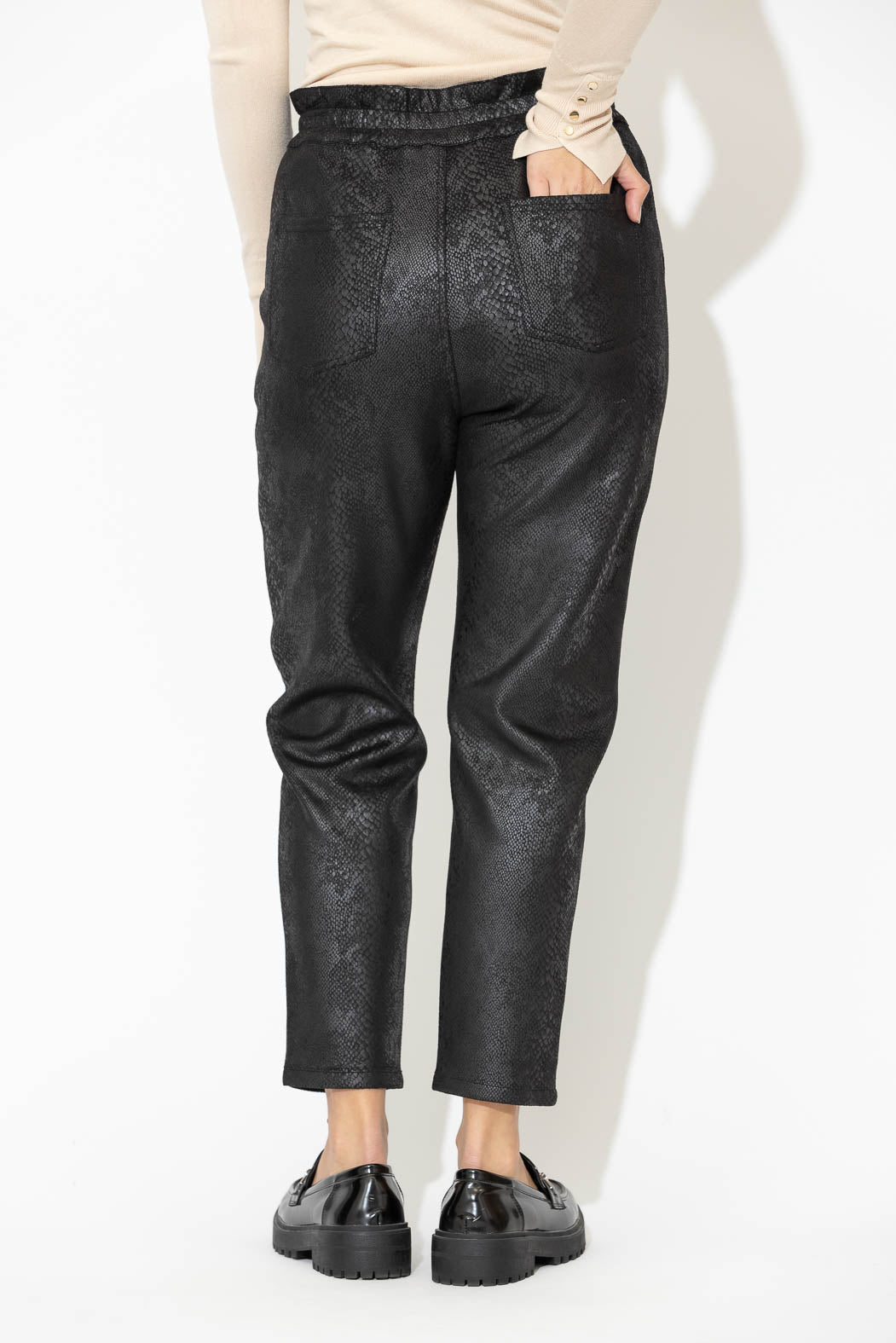 Black Snake Paperbag Pants