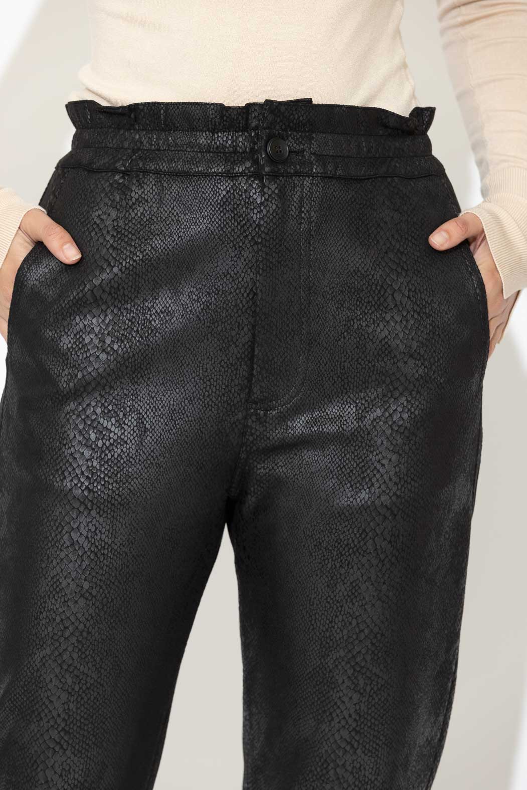 Black Snake Paperbag Pants