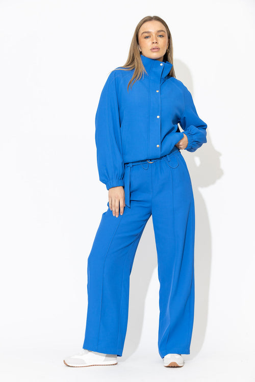 Blue Euro Pintuck Pant