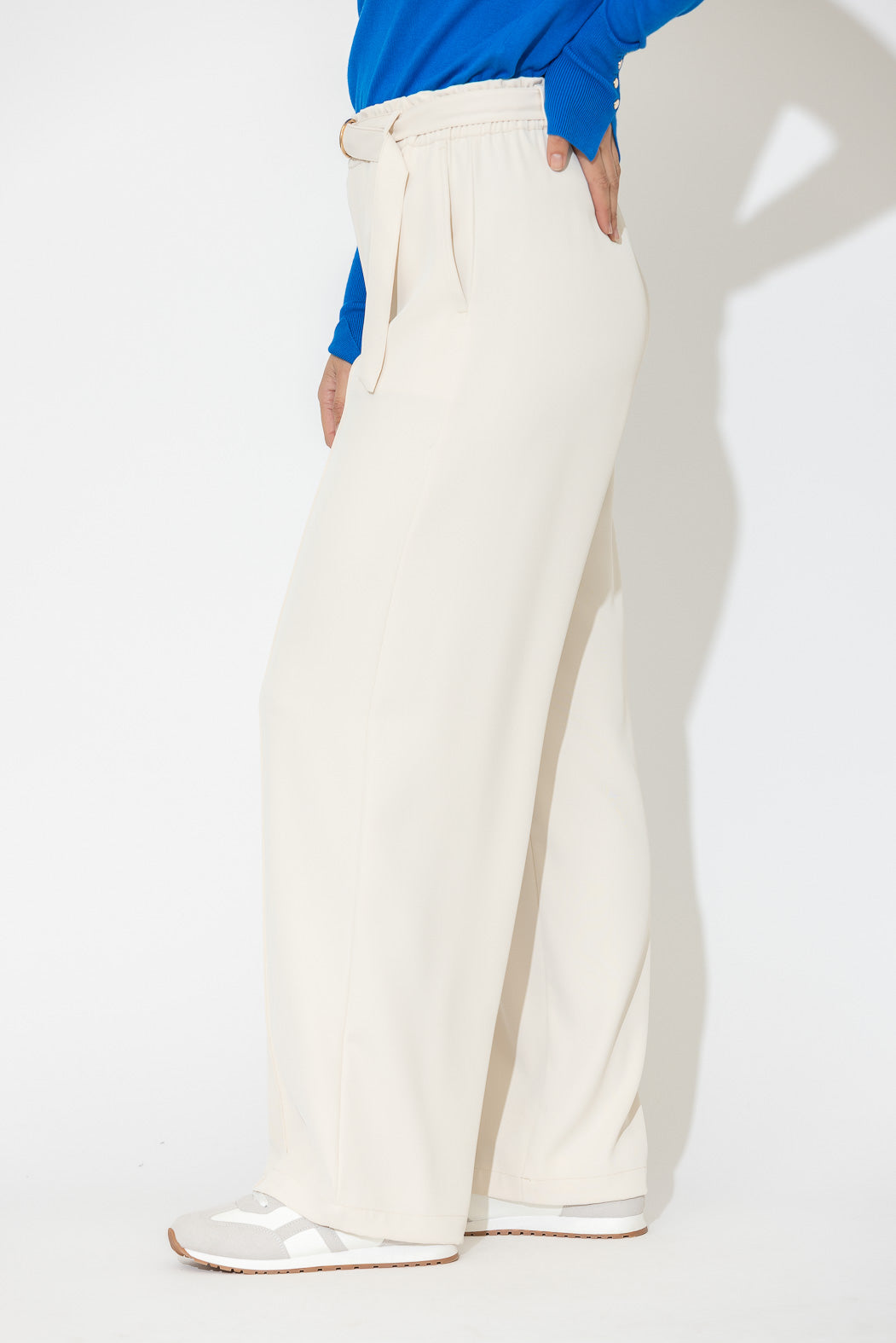 Beige Euro Pintuck Pant