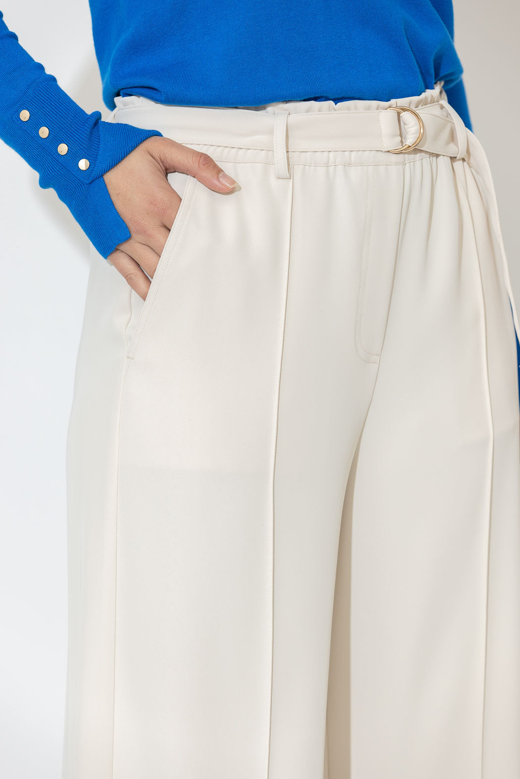 Beige Euro Pintuck Pant