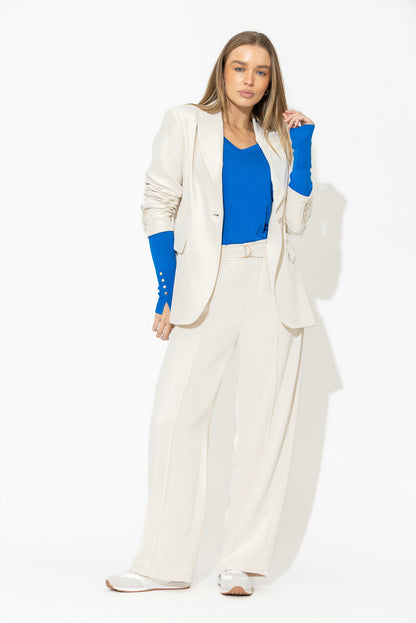 Beige Euro Pintuck Pant