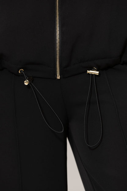 Black Euro Stud Hooded Jacket
